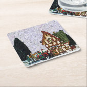 ホリデービレッジシーン スクエアペーパーコースター (アングル)