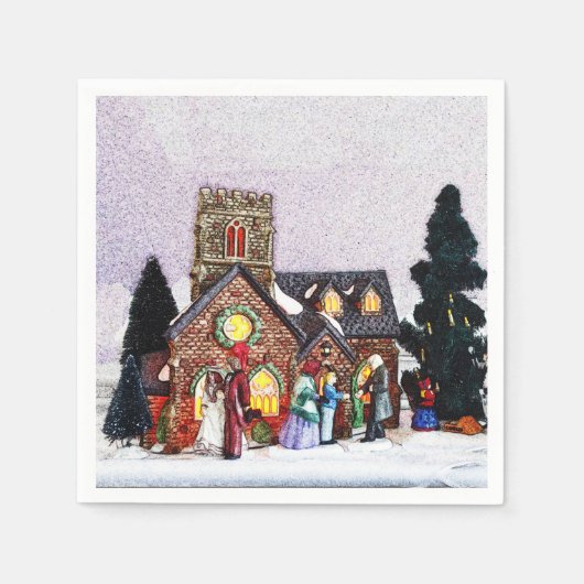 ホリデービレッジシーン スタンダードカクテルナプキン (正面)