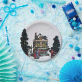 ホリデービレッジシーン ペーパープレート (パーティー)