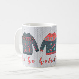 ホリデービーズ醜いセータ数々のーカラーニットテクスチャ コーヒーマグカップ