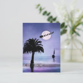 ホリデービーチセーリングボートウィズサンタ ポストカード (スタンド正面)