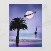 ホリデービーチセーリングボートウィズサンタ ポストカード (正面)