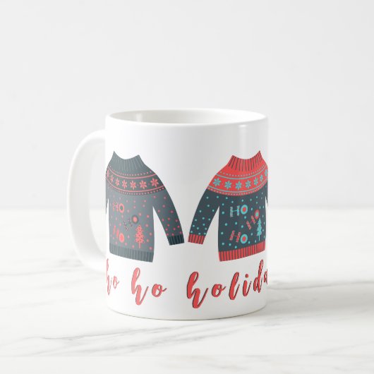 ホリデービーブスアグリーなセーターおもしろいクリスマス コーヒーマグカップ (正面左)
