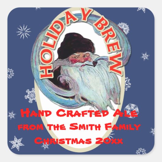 ホリデービールとビールラベル スクエアシール (正面)