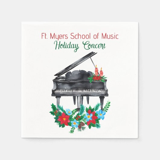ホリデーピアノコンサートリサイタル スタンダードカクテルナプキン (正面)