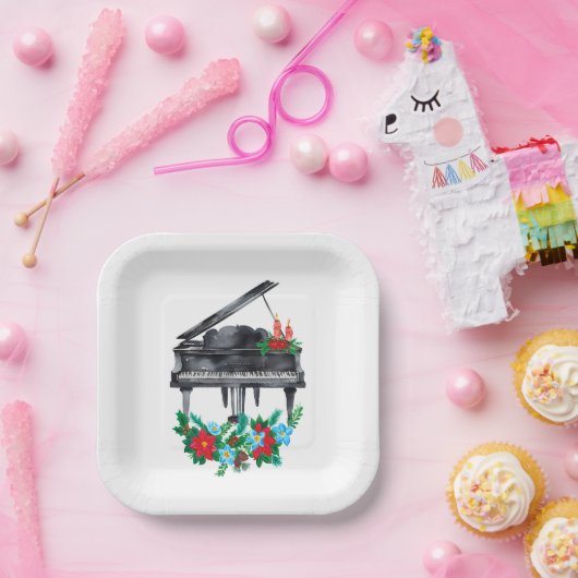 ホリデーピアノコンサートリサイタル ペーパープレート (パーティー)