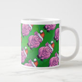 ホリデーピッグinサンタハットパターンオングリーン ジャンボコーヒーマグカップ (右)