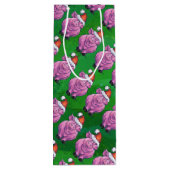 ホリデーピッグinサンタハットパターンオングリーン ワインギフトバッグ (裏面)