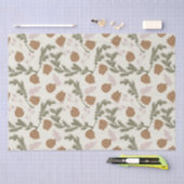 ホリデーピネコーンエバーグリーンデカップクリスマス 薄葉紙 (クラフト)