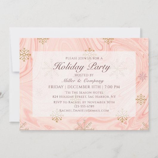 ホリデーピモダンックシック企業のクリスマスパーティー 招待状 (正面)