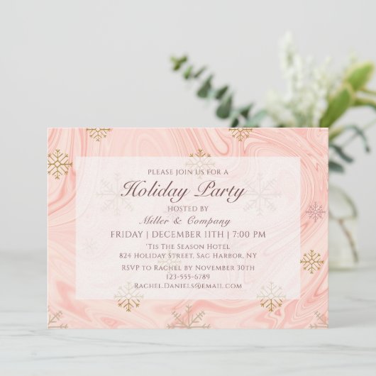 ホリデーピモダンックシック企業のクリスマスパーティー 招待状 (スタンド正面)