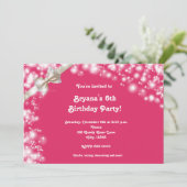 ホリデーピンクウィズボウグリッターライト招待状 招待状 (スタンド正面)