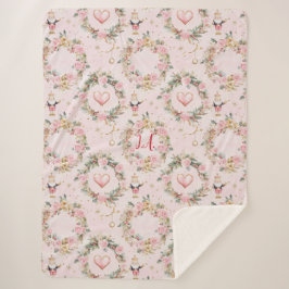 ホリデーピンクナッメリークラッカーボークスカスタムミンキー シェルパブランケット