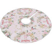 ホリデーピンクナッメリークラッカーボークスカスタムメッセージ ブラッシュドポリエステルツリースカート (アングル)