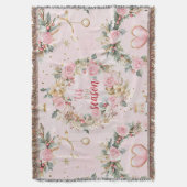 ホリデーピンクメリークリスマスボークスリースカスタム スローブランケット (正面縦)