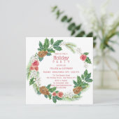 ホリデーピンクリース企業のクリスマスパーティー 招待状 (スタンド正面)