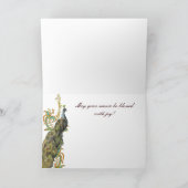 ホリデーピーコックグリーティングカード シーズンカード (内部)