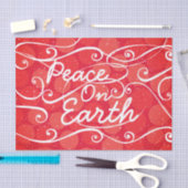 ホリデーピースオンアースタイポグラフィレッドホワイト 薄葉紙 (クラフト)