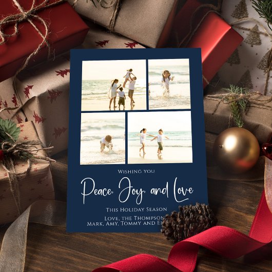 ホリデーピースジョイエレガントラブスノーフレーク4写真 シーズンカード