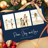 ホリデーピースジョイエレガントラブスノーフレーク4写真 シーズンポストカード