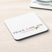 ホリデーピースラブジョイファミリーネーム文字ホリー コースター (左側)