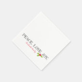 ホリデーピースラブジョイファミリーネーム文字ホリー スタンダードカクテルナプキン (角)