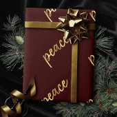 ホリデーピース |金フェイク箔の書道赤 ラッピングペーパー