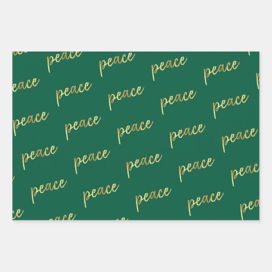 ホリデーピース |金フェイク箔書跡ブラック ラッピングペーパーシート (正面)