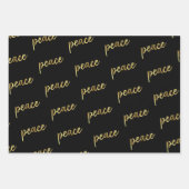 ホリデーピース |金フェイク箔書跡ブラック ラッピングペーパーシート (正面2)