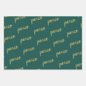 ホリデーピース |金フェイク箔書跡ブラック ラッピングペーパーシート (正面)