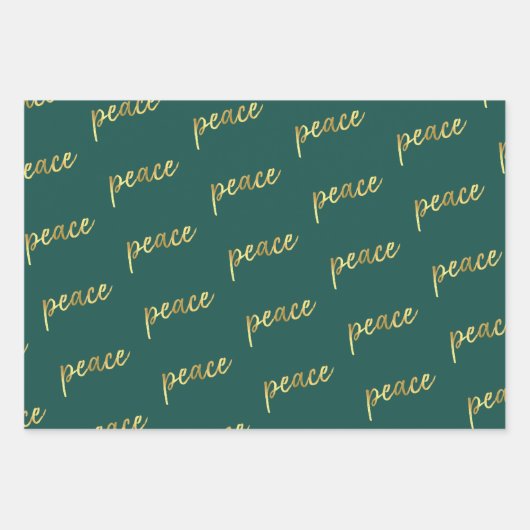 ホリデーピース |金フェイク箔書跡ブラック ラッピングペーパーシート (正面)