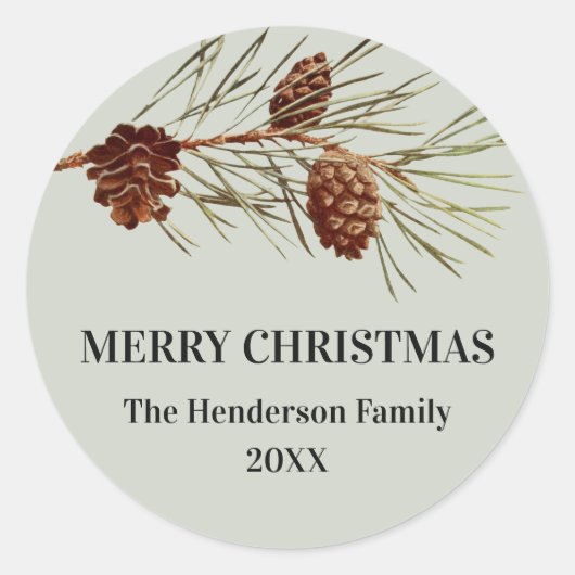 ホリデーピ素朴ネコン封筒用シール ラウンドシール (正面)