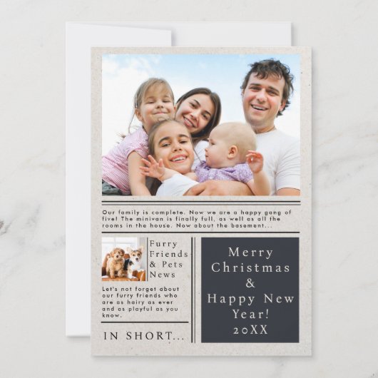 ホリデーファミリーニュース紙写真ベビー発表 招待状