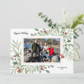 ホリデーファミリーフォトコラージボタニックウォーター色 シーズンカード (スタンド正面)