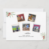 ホリデーファミリーフォトコラージボタニックウォーター色 シーズンカード (裏面)