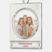 ホリデーファミリーフォトシルバーメッキバナーオーナメント シルバープレートバナーオーナメント (左)