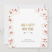 ホリデーファミリーフォトミストレトークリスマスカード (裏面)