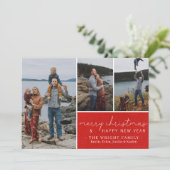 ホリデーファミリーメリークリスマスフォトカード シーズンカード (スタンド正面)