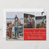 ホリデーファミリーメリークリスマスフォトカード シーズンカード (正面)