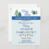 ホリデーファミリー懇親会、パーティー、イベント日付を保存 案内ポストカード (正面/裏面)