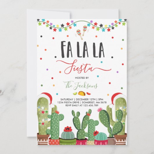 ホリデーフィエスタパーティの招待状ファラフィエスタ 招待状 (正面)