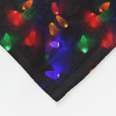 ホリデーフェスティバルクリスマスフェアリーライト冬の雪 フリースブランケット (角)