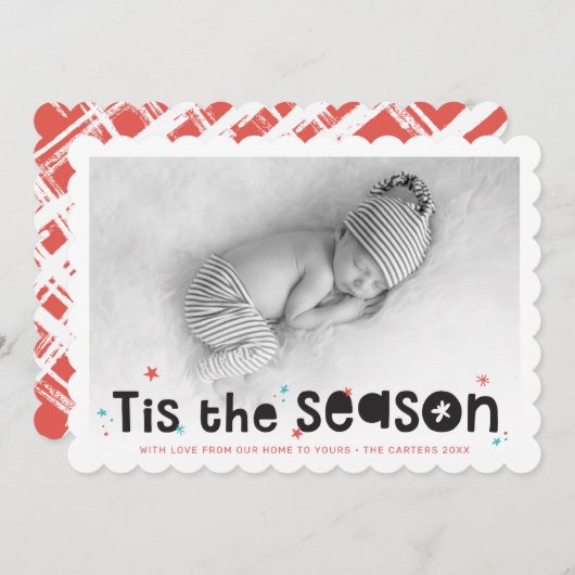 ホリデーフォトおもしろいタイポグラフィこのシーズン引用文 シーズンカード (正面/裏面)