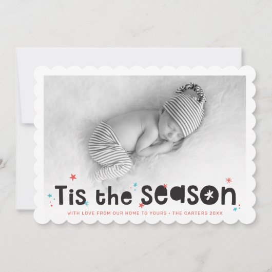 ホリデーフォトおもしろいタイポグラフィこのシーズン引用文 シーズンカード (正面)