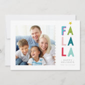 ホリデーフォトおもしろいファララはっきりしたクリエイティブカラフル シーズンカード (正面)