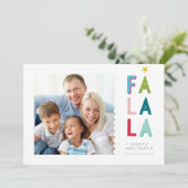 ホリデーフォトおもしろいファララはっきりしたクリエイティブカラフル シーズンカード (スタンド正面)