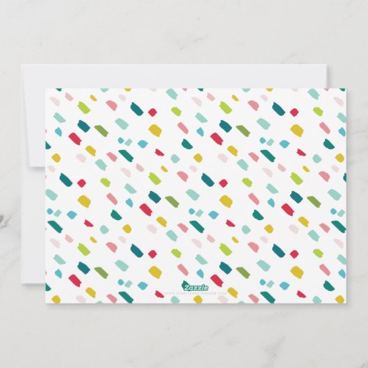 ホリデーフォトおもしろいファララはっきりしたクリエイティブカラフル シーズンカード (裏面)