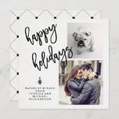 ホリデーフォトとタイポグラフィオンウォーター色紙 シーズンカード (正面/裏面)