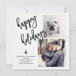 ホリデーフォトとタイポグラフィオンウォーター色紙 シーズンカード