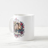 ホリデーフォトインメリークリスマスフェスティバルリース コーヒーマグカップ (正面左)